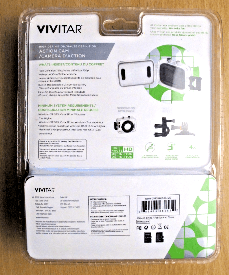 Vivitar HD Camcorder Camera Action Waterproof DVR 781HD 5.1 MP 4x - MagsTag