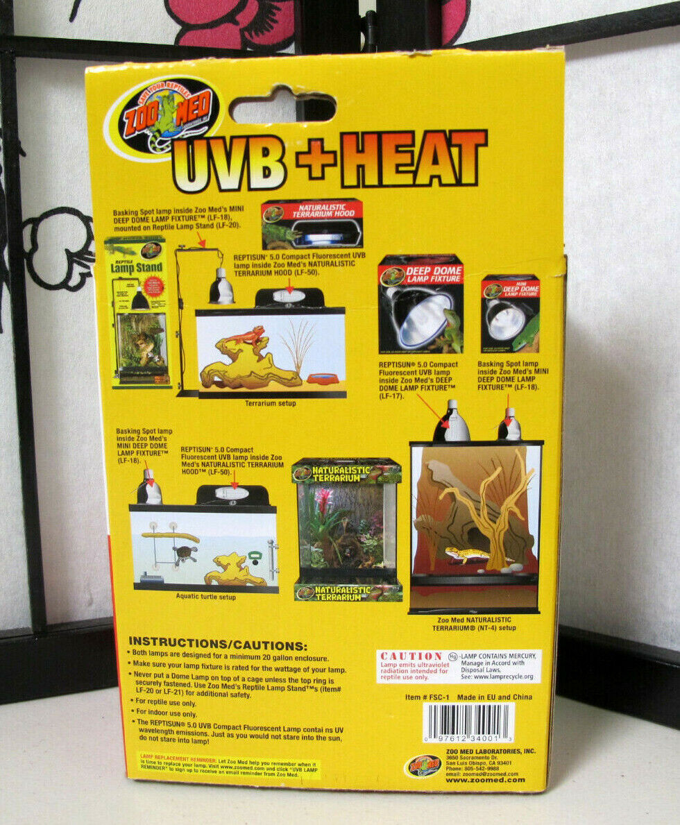Zoo Med UVB+Heat Reptisun 5.0 26W UVB & Repti 100W Basking Spot Lamp Combo Pack
