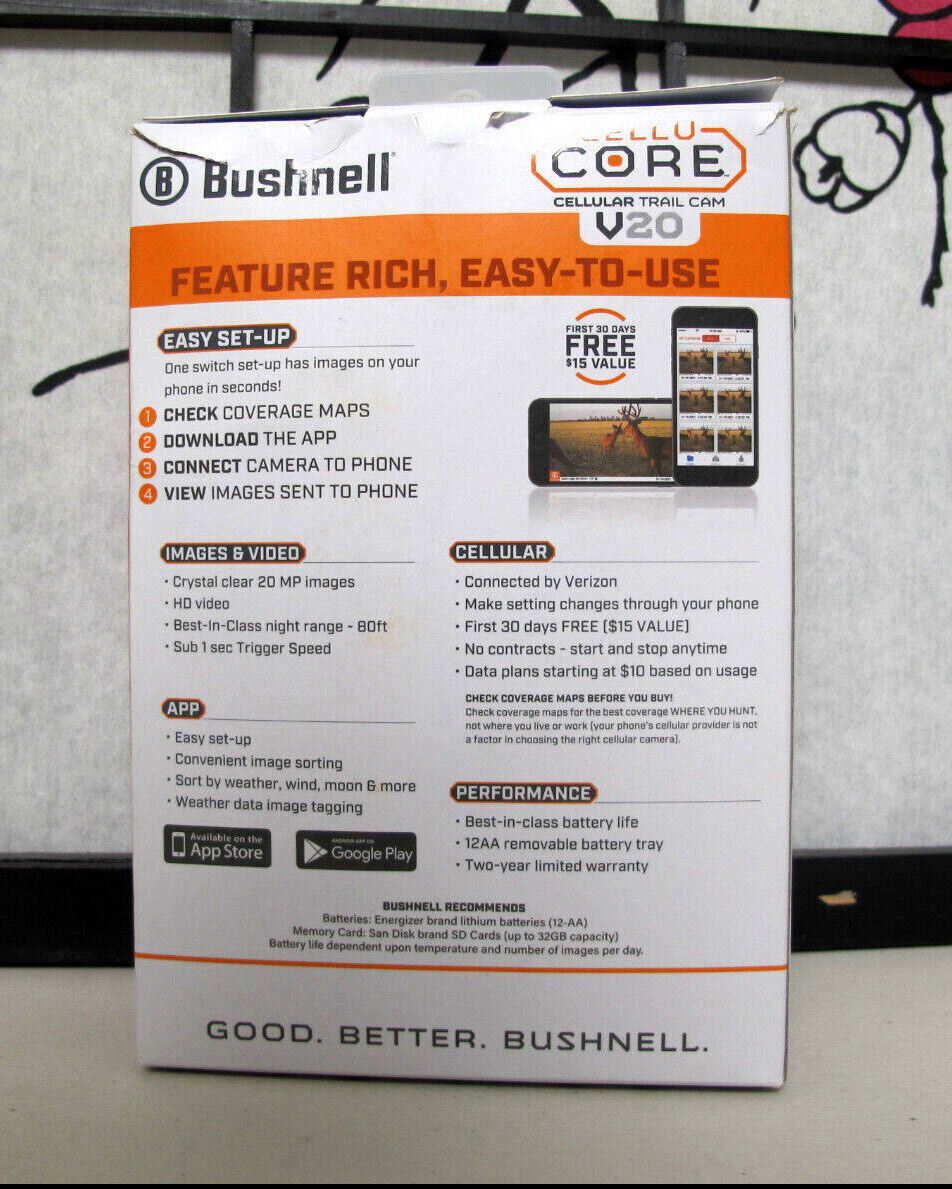 Bushnell CelluCORE 20 No Glow Cellular Trail Camera - Verizon