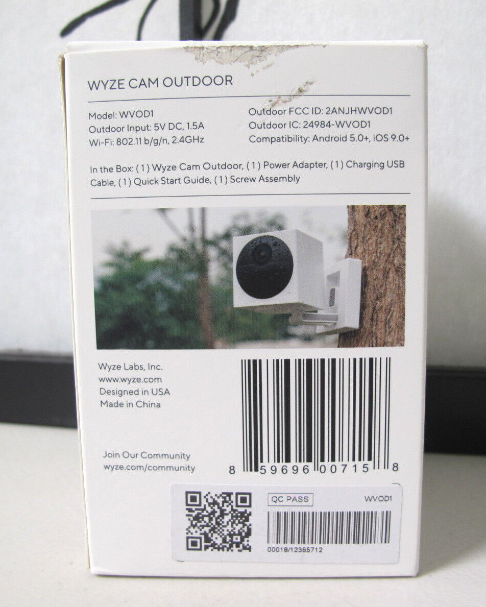 WYZE Cam WVOD1 Wireless Outdoor 1080p Wi-Fi Add-on Surveillance Camera