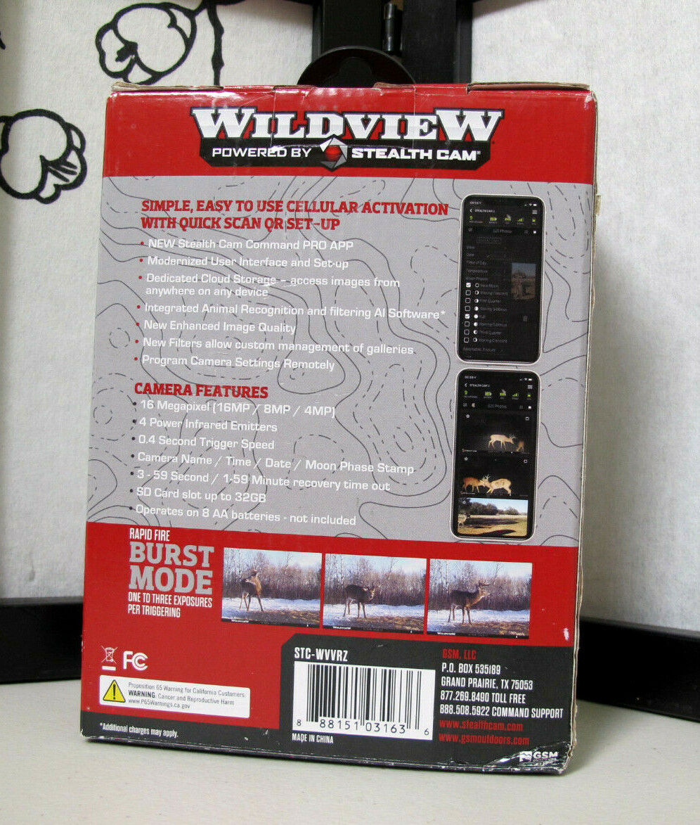 Stealth Cam Wildview Relay Cellular Trail Camera - 16MP Verizon Carrier