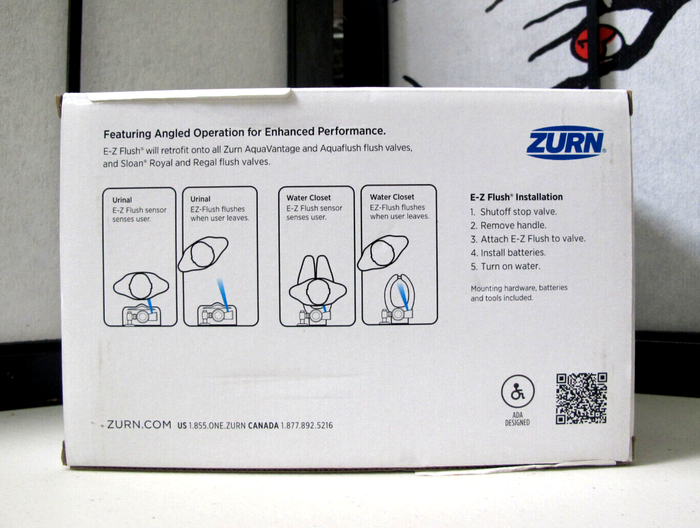Zurn AquaSense E-Z Flush Sensor Retrofit Kit with Metal Cover in Chrome
