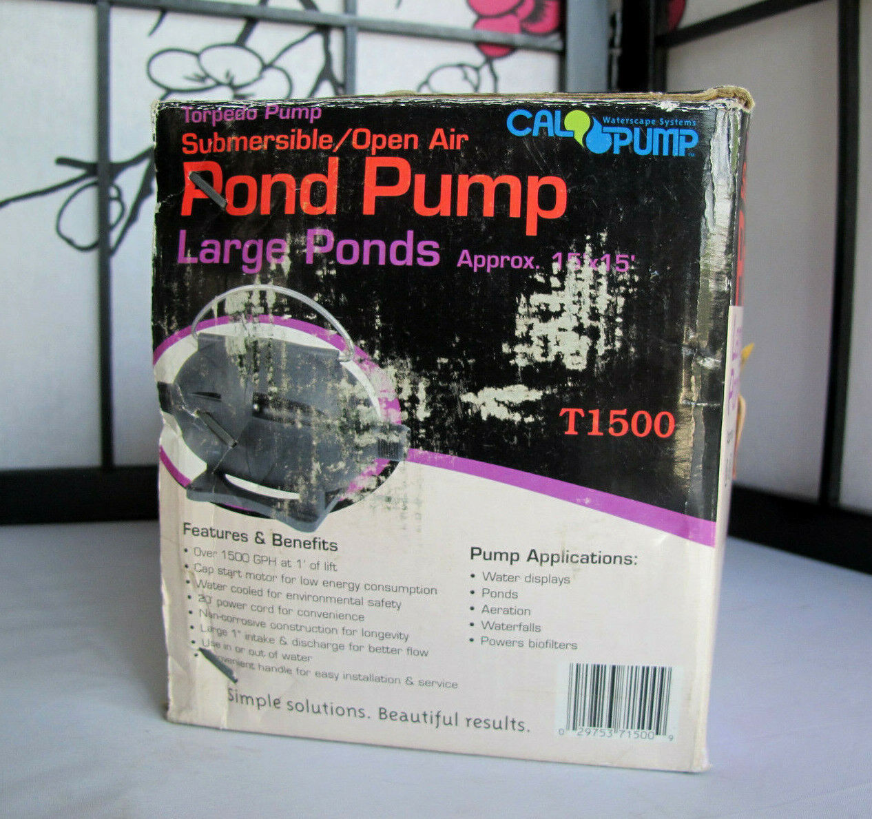 Cal Pump 1500GPH Torpedo Pump Submersible/Open Air Large Ponds Pump