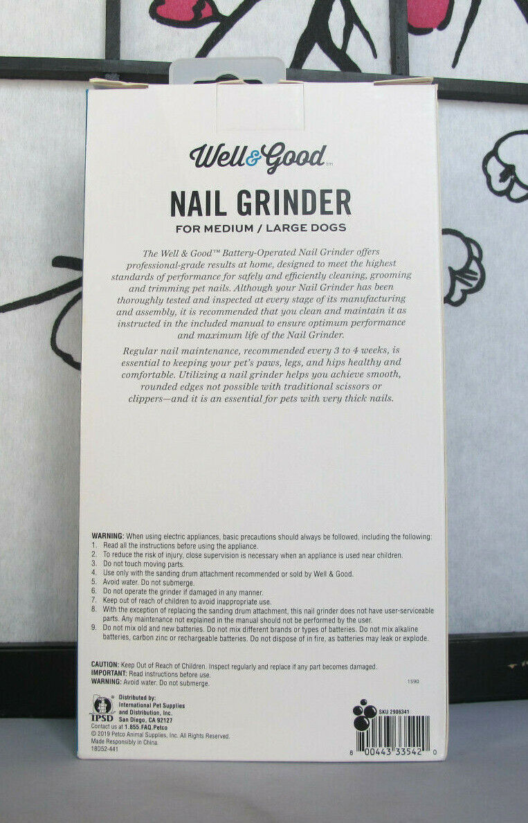 Well & Good WGNO1 Nail Grinder for Medium and Large Dogs
