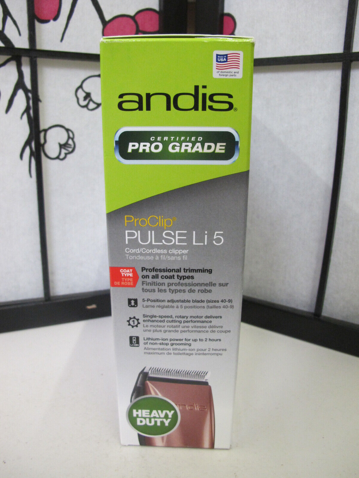 Andis Pulse Li 5 Cord/Cordless Pet Clipper 73535 Rose Gold - Used