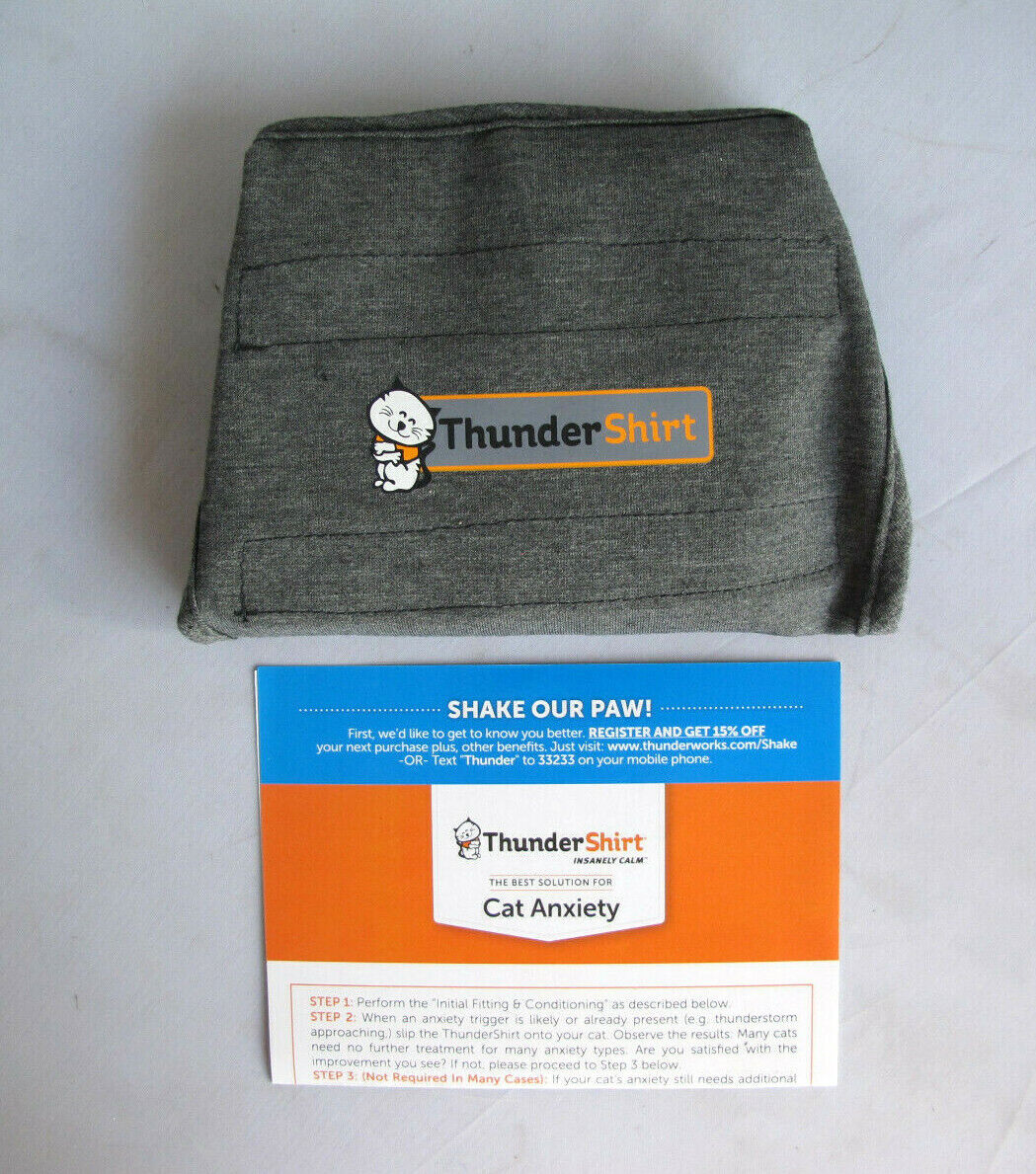 ThunderShirt T02-HGL Insanely Calm Cat Anxiety Shirt Large - Heather Grey