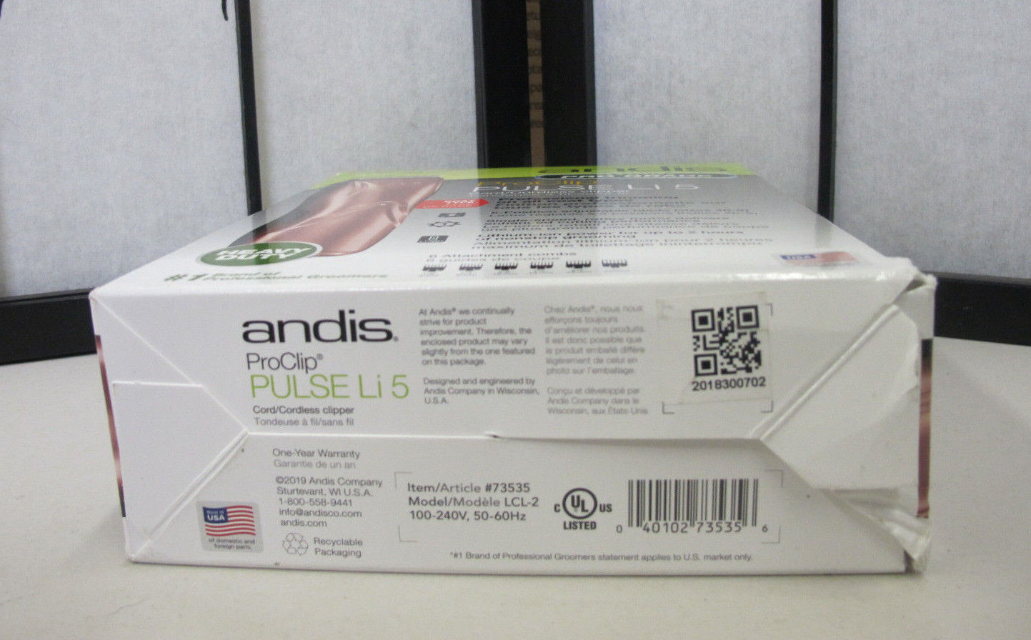 Andis Pulse Li 5 Cord/Cordless Pet Clipper 73535 Rose Gold - Used
