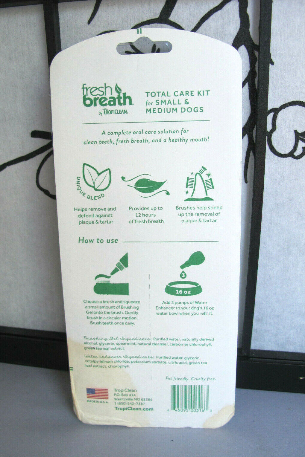 TropiClean Fresh Breath Total Care Small & Medium Dog Dental Kit Exp 2025