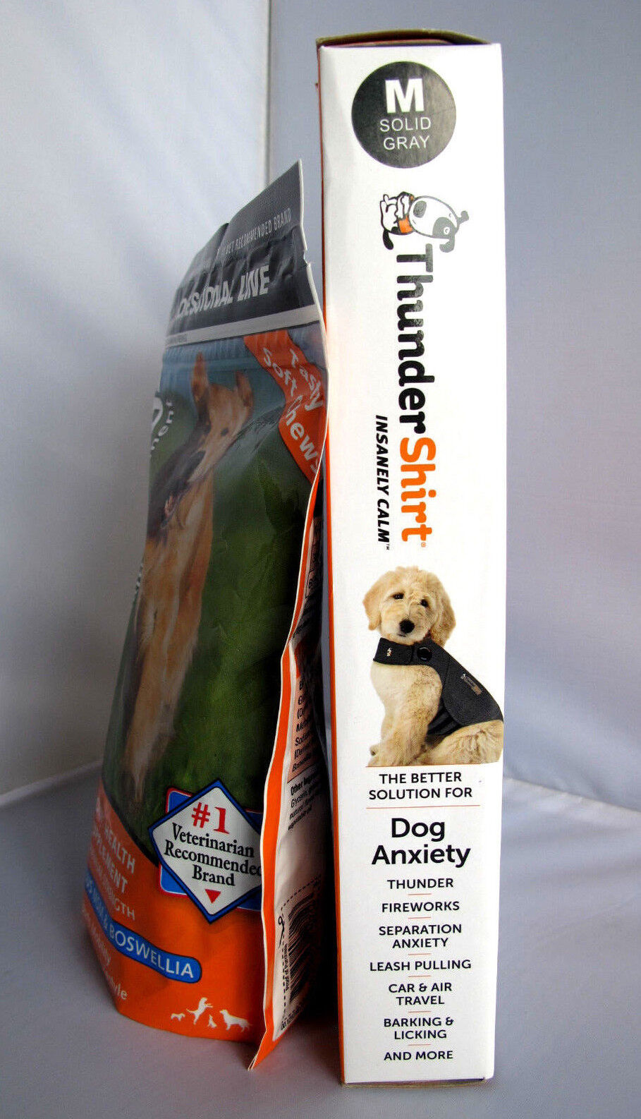Thundershirt Dog Anxiety Shirt Grey M & Cosequin DS Joint Health Supplement