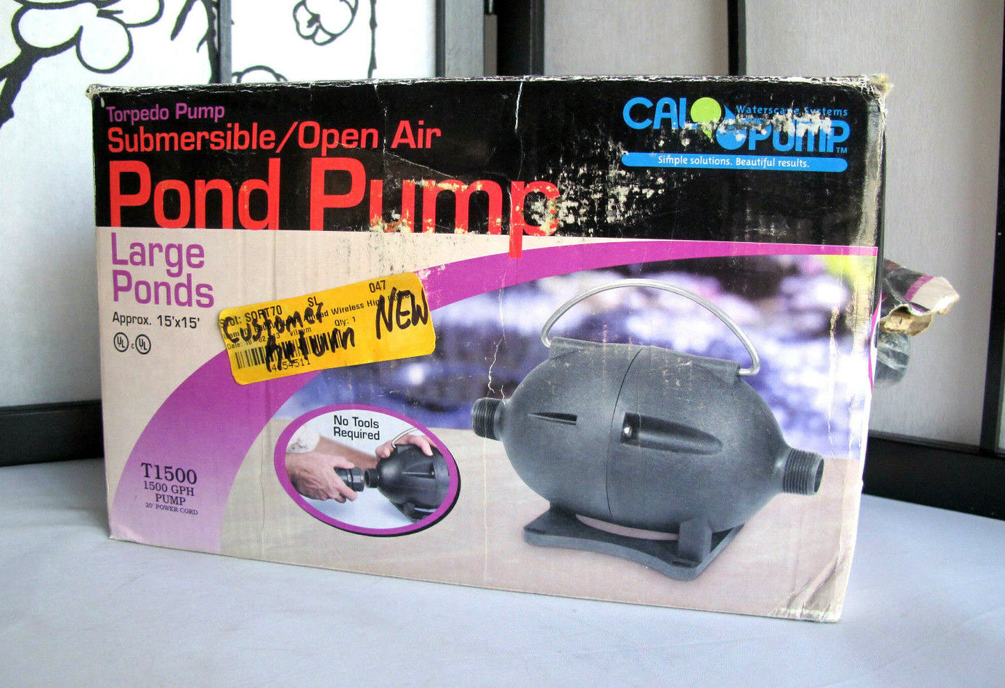 Cal Pump 1500GPH Torpedo Pump Submersible/Open Air Large Ponds Pump