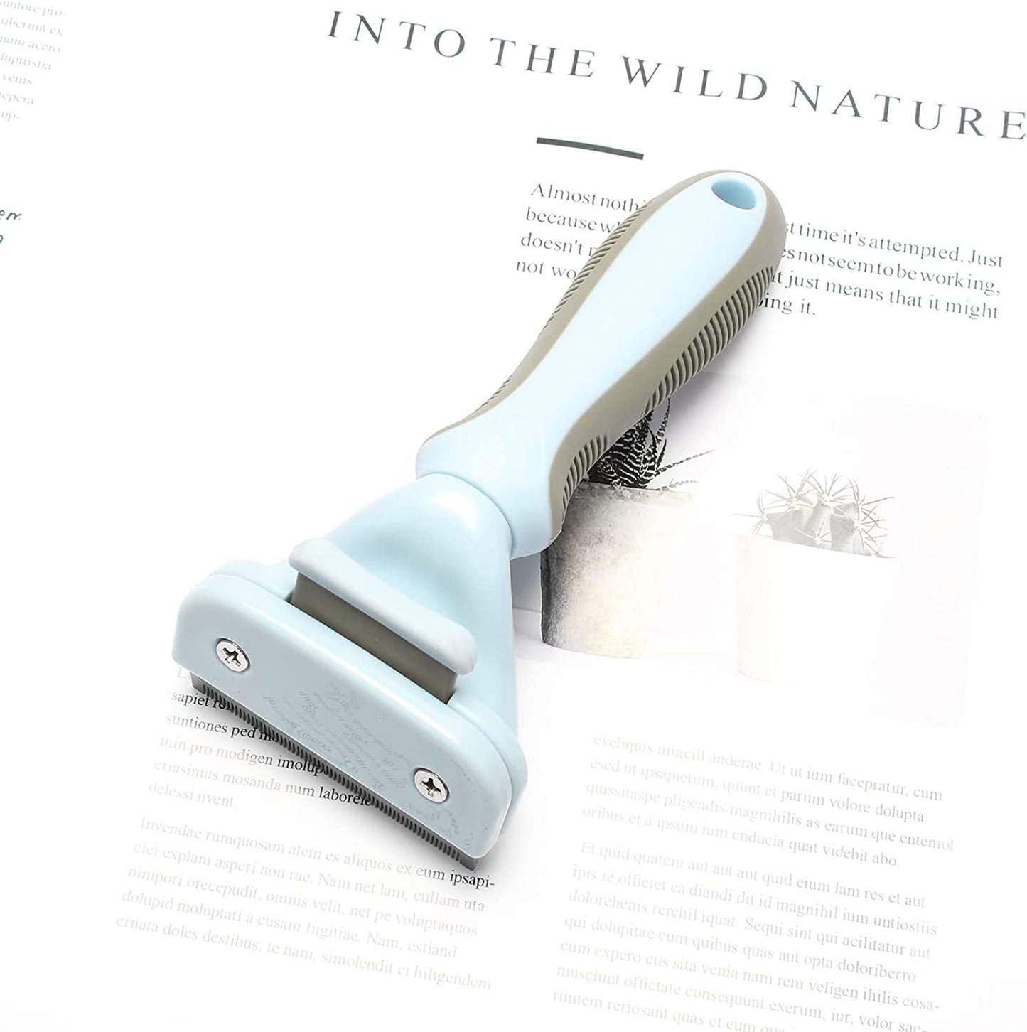 Jegtew Pet Grooming Brush, Cleaning Dog Brush, Remove Shedding Rake Comb for Dog, Cat Supplies