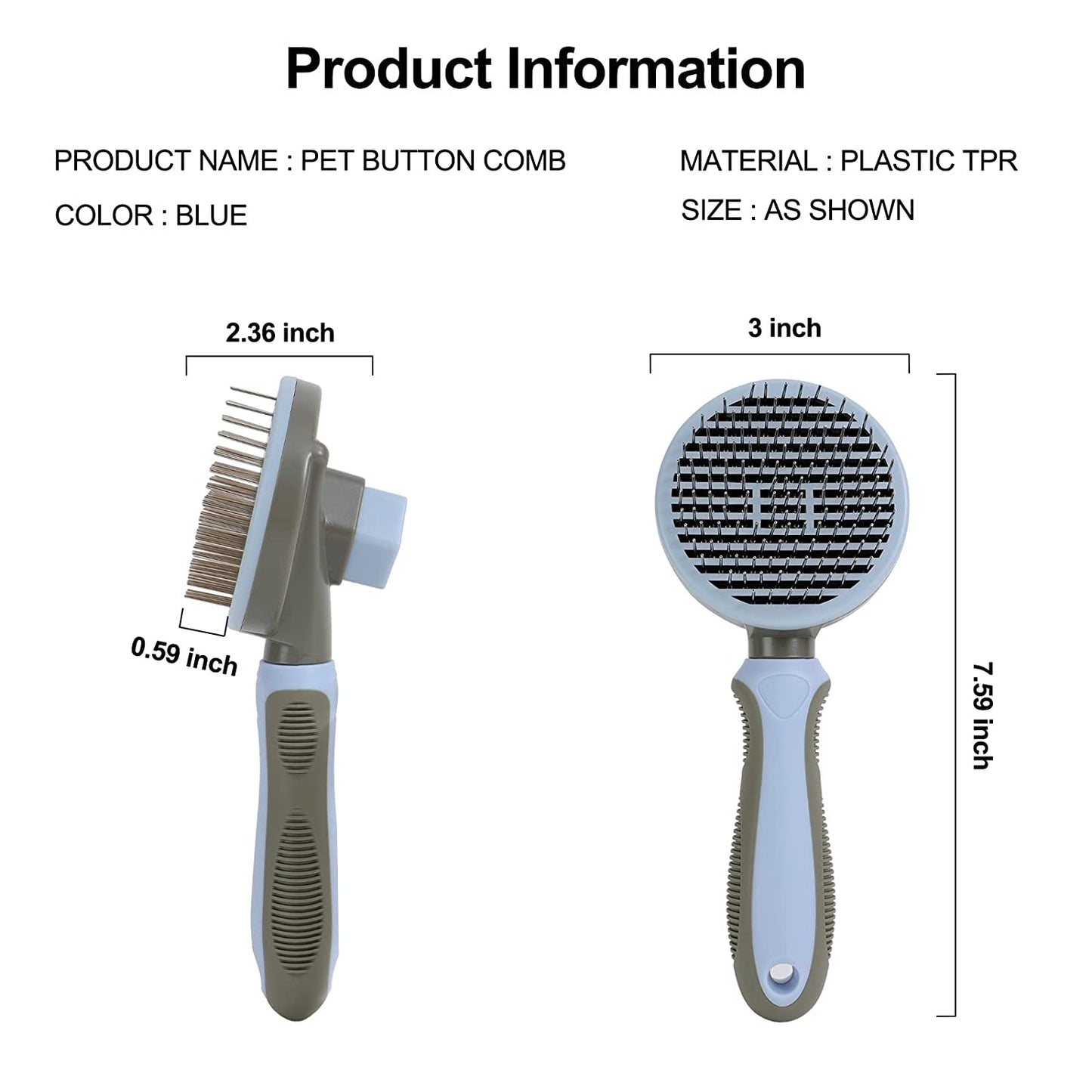 Dog Brush,Pet Brush, Dog Deshedding Brush, Cat Grooming Supplies for Pet Massage-Self Cleaning, Removes Loose Undercoat and Tangled Hair (Blue)