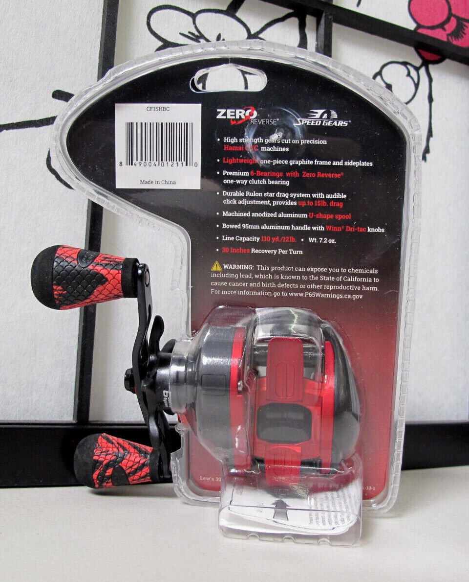 Lew's CF1SHB Carbon Fire Speed Spool SLP Baitcasting Reel Right Handed - MagsTag