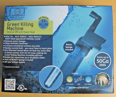 AA AQUARIUM 50gal Green Killing Machine Internal UV Power Head, GKM9W OPEN BOX - MagsTag