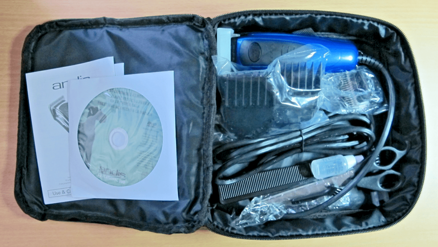 Andis EasyClip Versa Clipper Kit Blue Pet Grooming RACD 1309 Open Box Unused - MagsTag