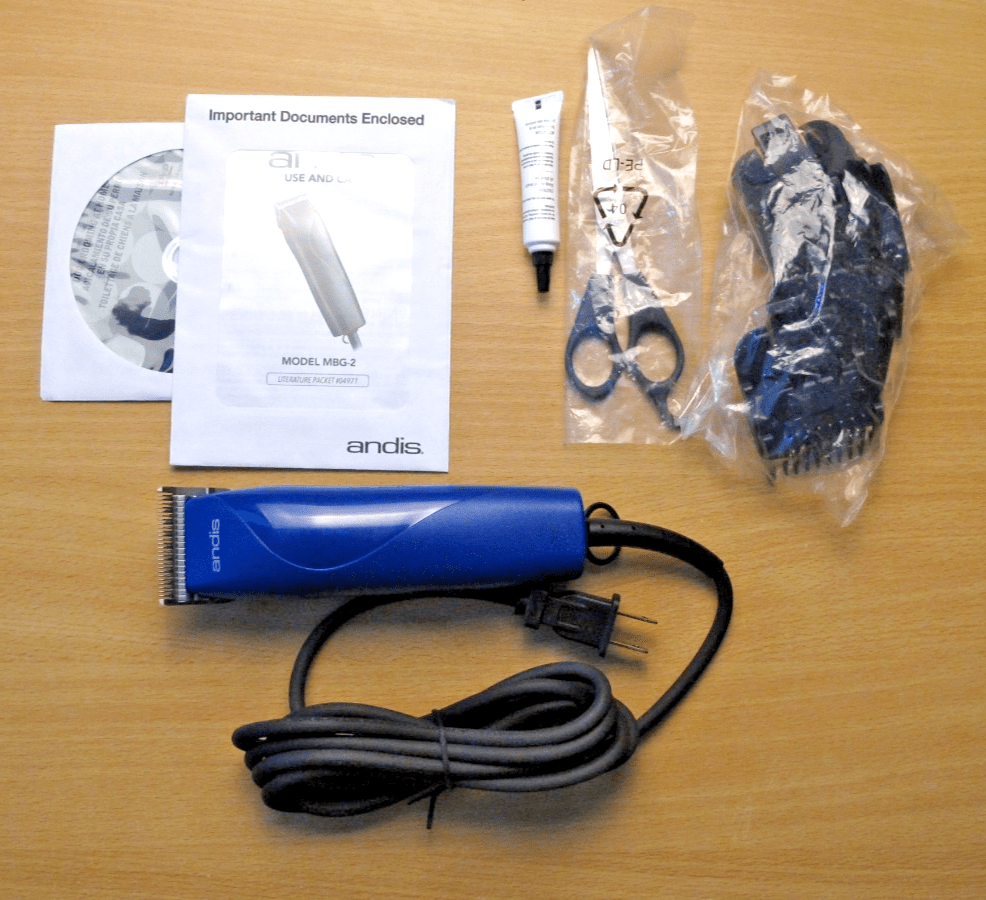 Andis Heavy Duty 21485 MBG - 2 Easy Clip 8 Pc Groom Clippers Blue 120V Open Box - MagsTag