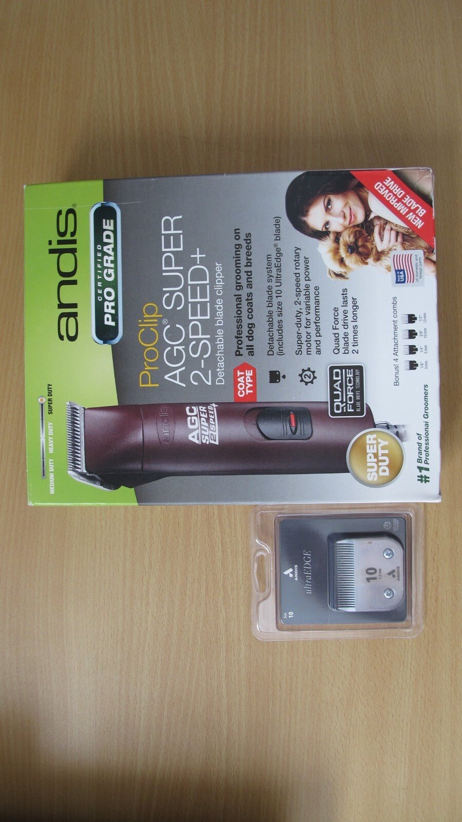 Andis Pro AGC Super 2 Speed Pet Hair Clipper Brown 22360 AGC2 Open Box Unused - MagsTag