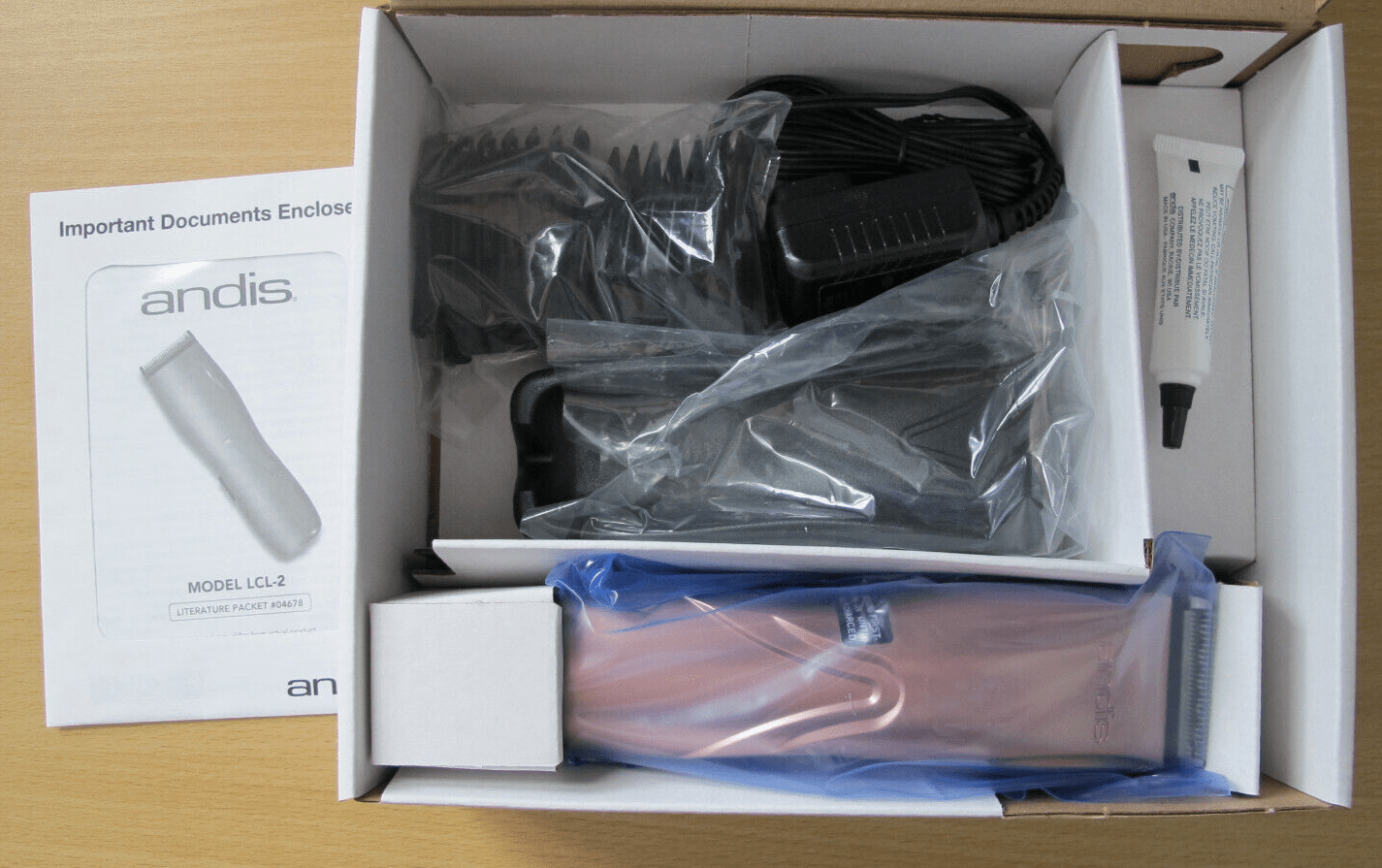Andis ProClip Pulse Li 5 Cord Cordless Clipper Rose Gold Open box Unused LCL - 2 - MagsTag