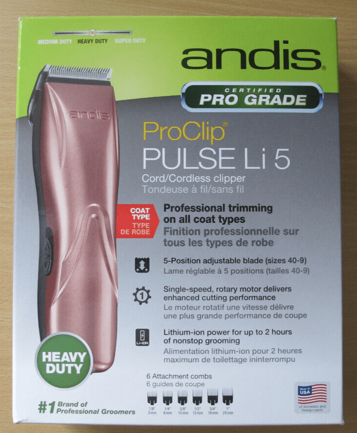Andis ProClip Pulse Li 5 Cord Cordless Clipper Rose Gold Open box Unused LCL - 2 - MagsTag