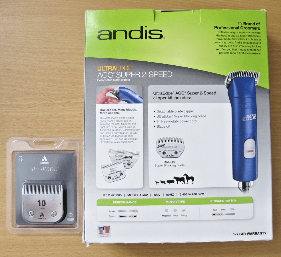 Andis UltraEdge AGC Super 2 - Speed Clipper Blue 23085 livestock dog unused - MagsTag