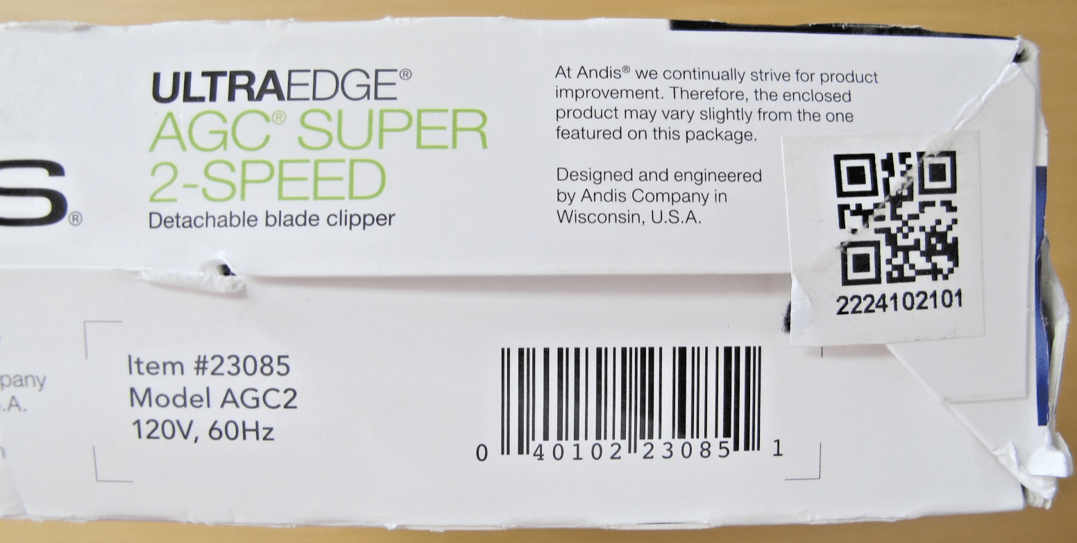 Andis UltraEdge AGC Super 2 - Speed Clipper Blue 23085 livestock dog unused - MagsTag