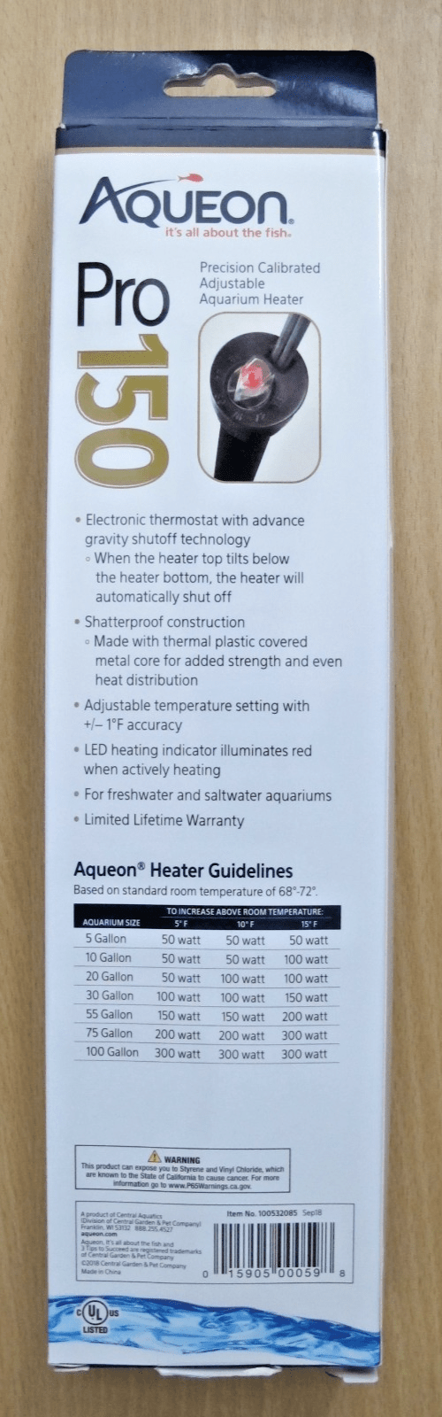 Aqueon Pro 150 Watt Submersible Aquarium Heater 55 Gal Tank Open Box New - MagsTag