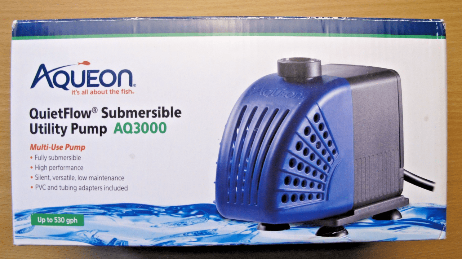 Aqueon QuietFlow Submersible Utility Pump AQ3000 530 GPH Open Box Unused - MagsTag