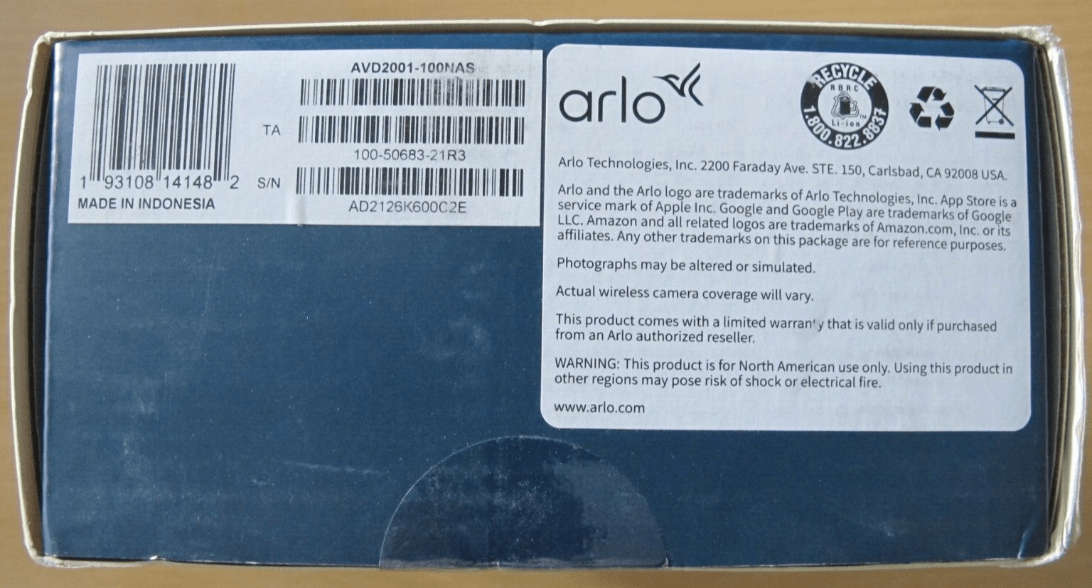 Arlo Essential AVD2001 Video Doorbell Wire Free White Wireless Open Box - MagsTag
