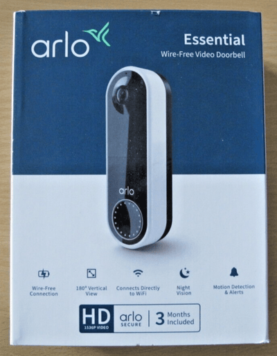 Arlo Essential AVD2001 Video Doorbell Wire Free White Wireless Open Box - MagsTag