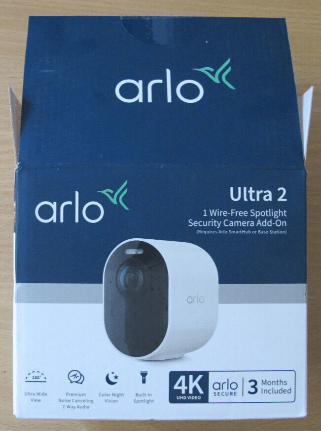 Arlo Ultra 2 Wireless Spotlight Security Camera Add - On 4K & UHD Unused Open Box - MagsTag