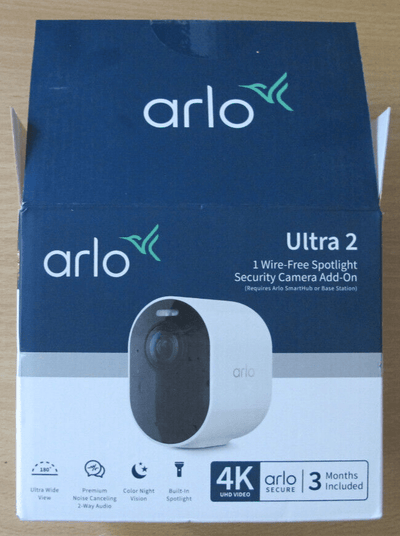 Arlo Ultra 2 Wireless Spotlight Security Camera Add - On 4K & UHD Unused Open Box - MagsTag
