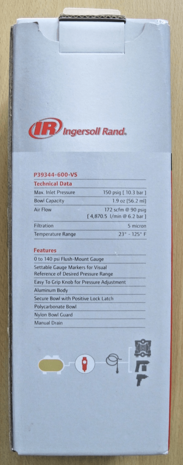 ARO P39344-600-VS Air Filter-Regulator Piggyback 1/2" NPT 150 psi Max Inlet - MagsTag