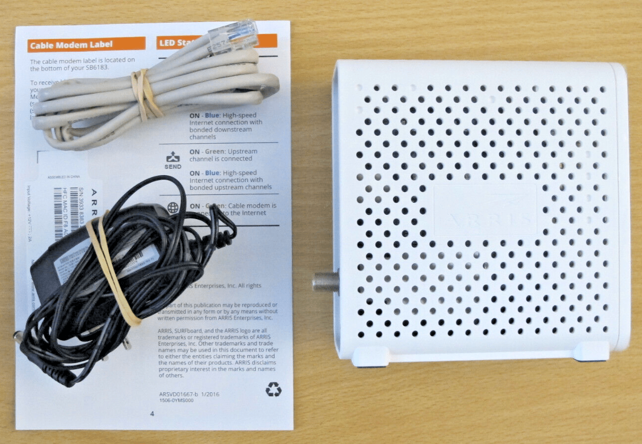 ARRIS SURFboard SB6183 16 x 4 DOCSIS 3.0 Cable Modem White - MagsTag