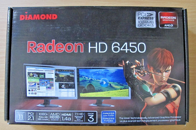 ATI Radeon HD 6450 (6450PE31G) 1GB/1GB GDDR3 SDRAM PCI Diamond Multimedia AMD - MagsTag