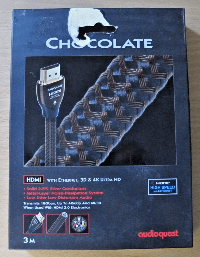 AudioQuest Chocolate High Speed HDMI Cable Ethernet Connection 4K UHD 3m - MagsTag