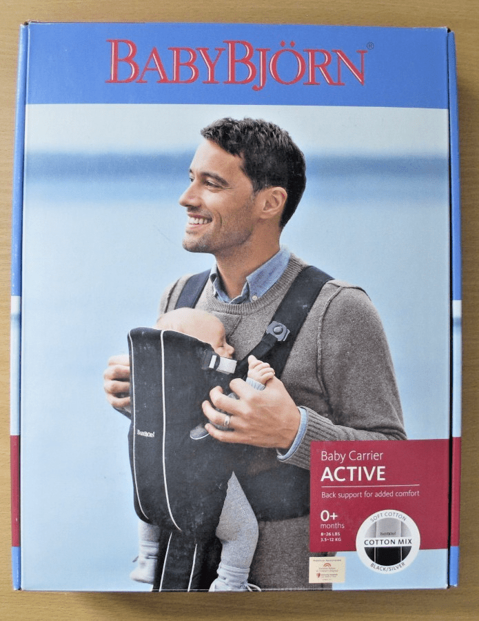 Baby Bjorn Baby Active Carrier - Cotton Blend 8 - 25lb Baby 0+ Mo - Black/Silver - MagsTag