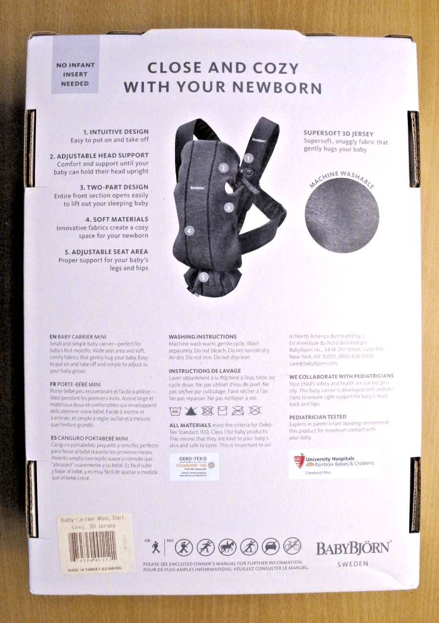 Babyjorn Carrier Mini 3D Jersey Lightweight Soft Fabric Dark Gray (7 - 25 lbs) - MagsTag