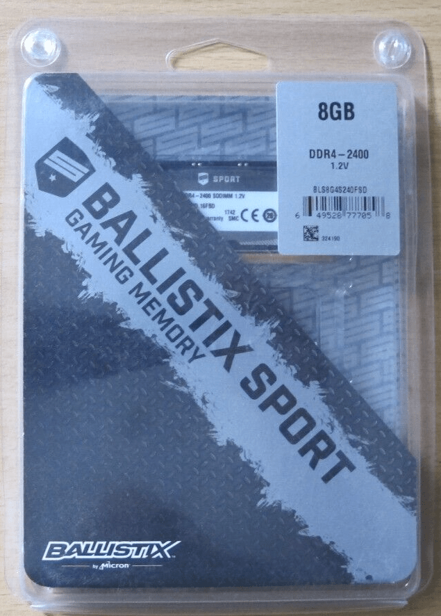 Ballistix 8GB DDR4 2400MHz 2RX8 PC4 - 2400T 1.2V 260P SODIMM Gaming Laptop Memory - MagsTag