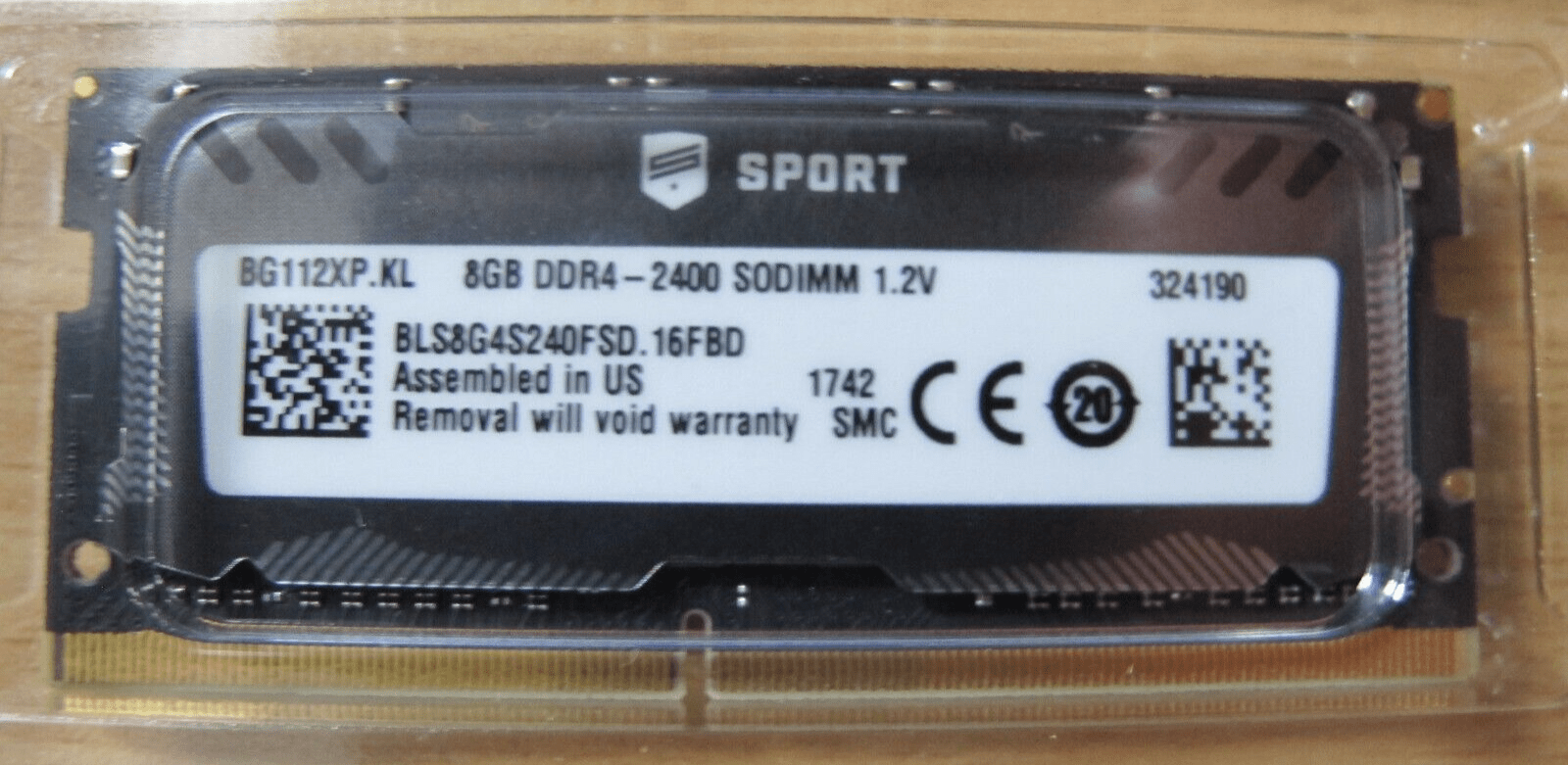 Ballistix 8GB DDR4 2400MHz 2RX8 PC4 - 2400T 1.2V 260P SODIMM Gaming Laptop Memory - MagsTag