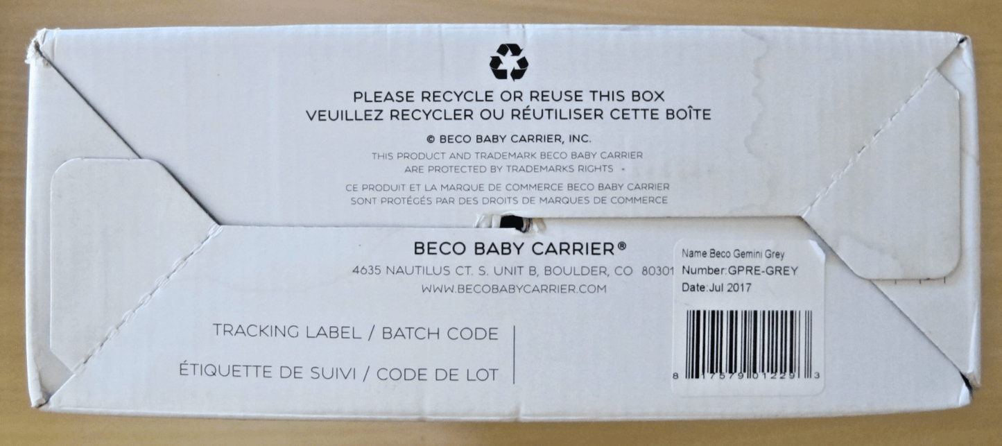 Beco Gemini Baby Carrier - 0m+, 7 - 35 lbs., XS - XXL Adjustable Seat Grey - MagsTag