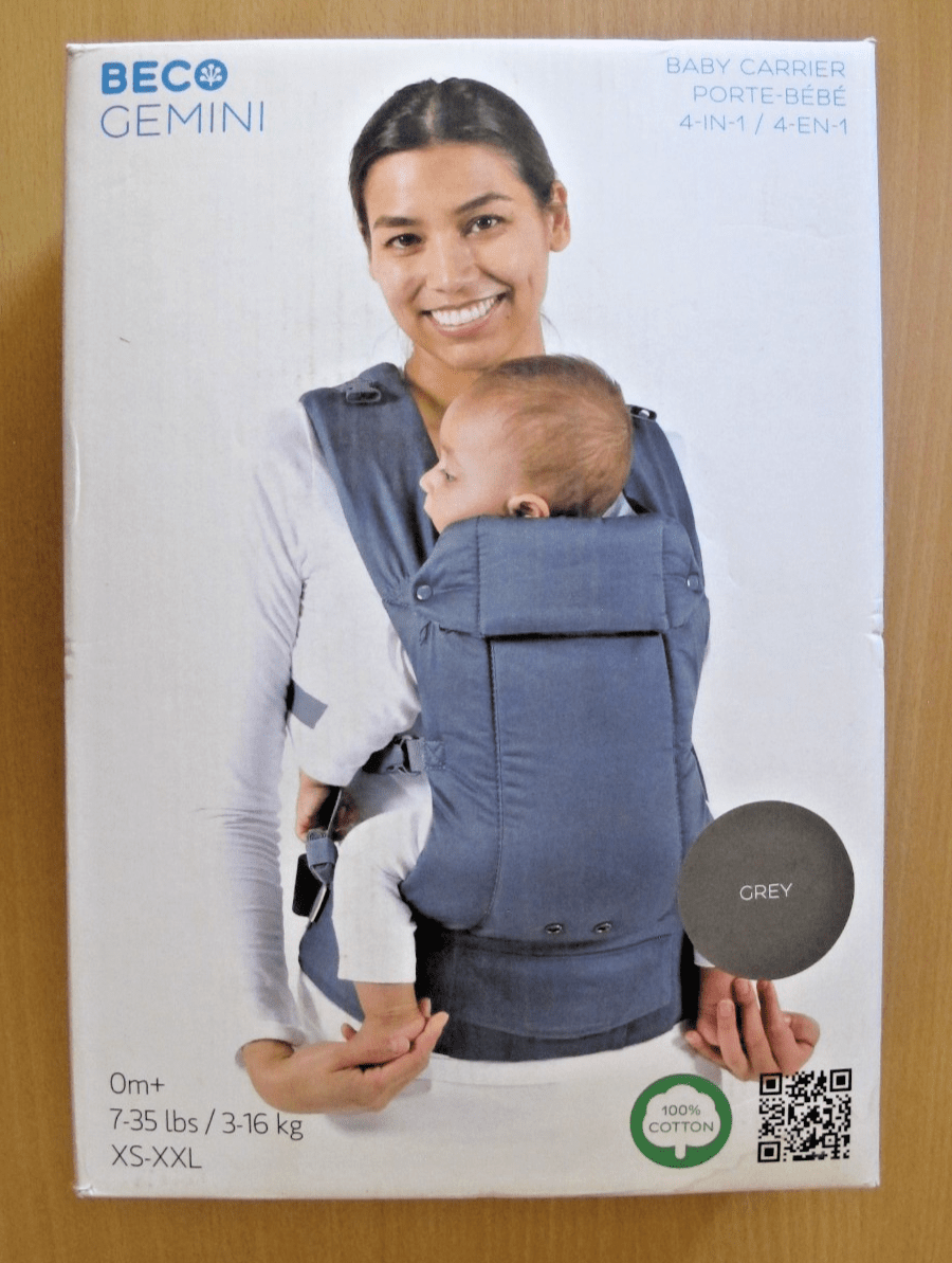 Beco Gemini Baby Carrier - 0m+, 7 - 35 lbs., XS - XXL Adjustable Seat Grey - MagsTag