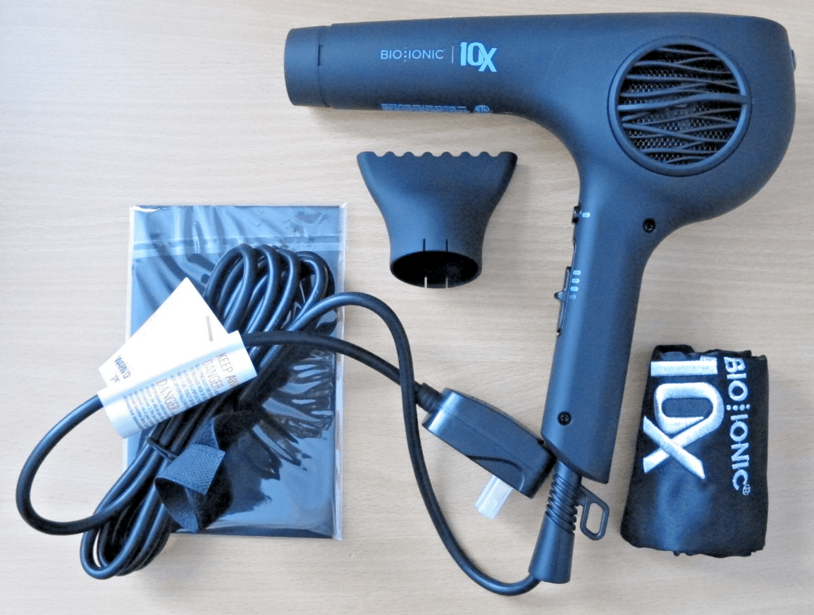 Bio Ionic 10x Ultralight Speed Dryer Black Adjustable Heat Speed Open Box 1800W - MagsTag