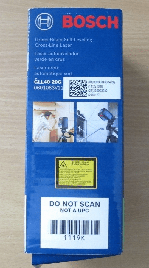 Bosch GLL40 - 20G Green - Beam Self - Leveling Cross - Line Laser Unused - MagsTag