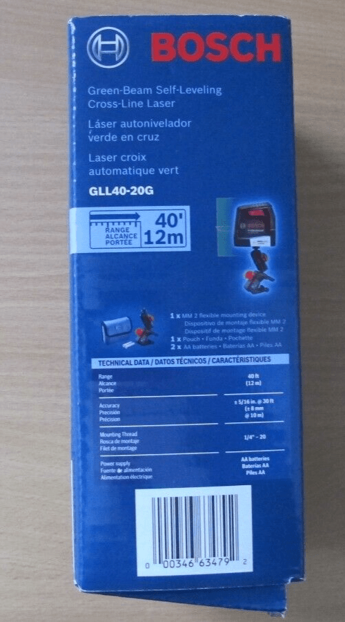 Bosch GLL40 - 20G Green - Beam Self - Leveling Cross - Line Laser Unused - MagsTag