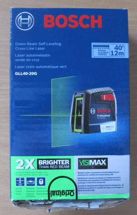 Bosch GLL40 - 20G Green - Beam Self - Leveling Cross - Line Laser Unused - MagsTag