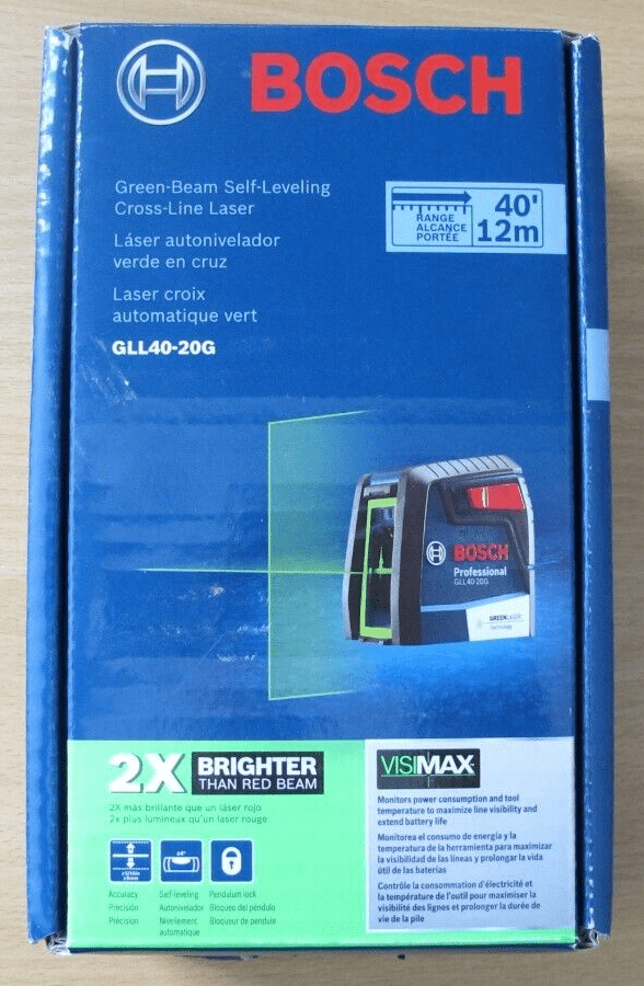 Bosch GLL40 - 20G Green - Beam Self - Leveling Cross - Line Laser Unused - MagsTag