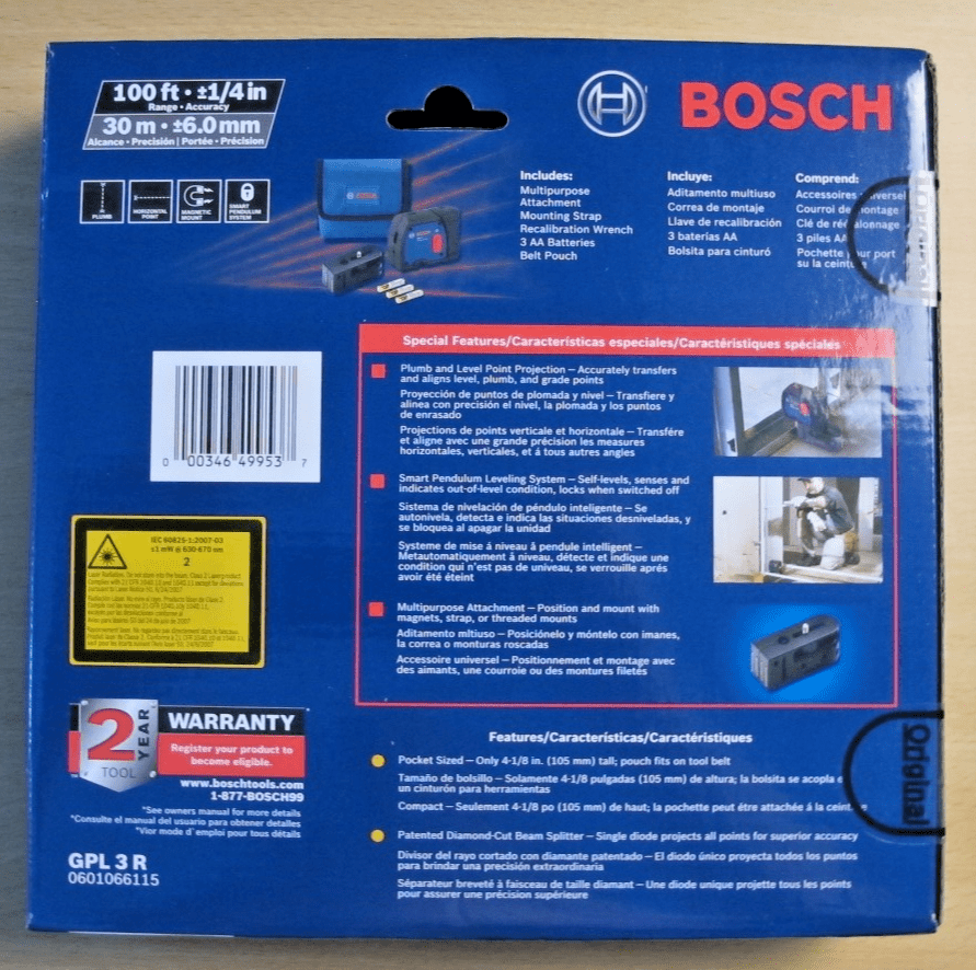 Bosch GPL3 R 3-Point Self-Leveling Alignment Laser 100ft Range Unused Open box - MagsTag
