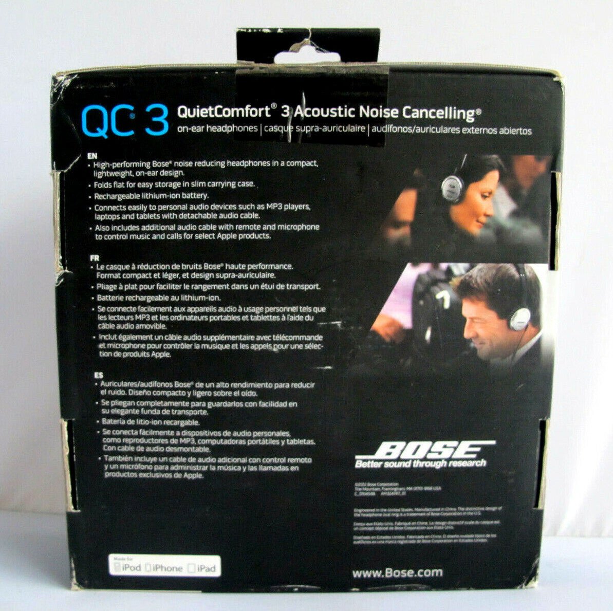Bose QuietComfort 3 Acoustic Noise Cancelling On - Ear Headphones OPEN BOX - MagsTag