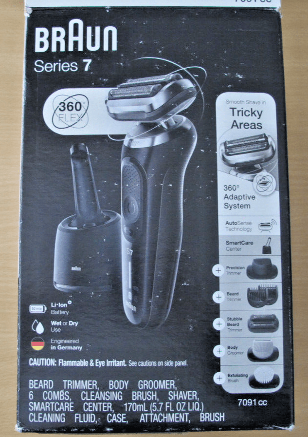 Braun Series 7 Wet/Dry 360 flex Men's Electric Shaver Black 7091cc OPEN BOX - MagsTag