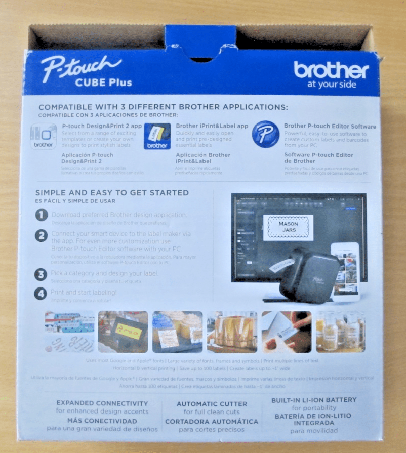 Brother P - touch CUBE Plus 180dpi Bluetooth Thermal Label Maker Black Open Box - MagsTag